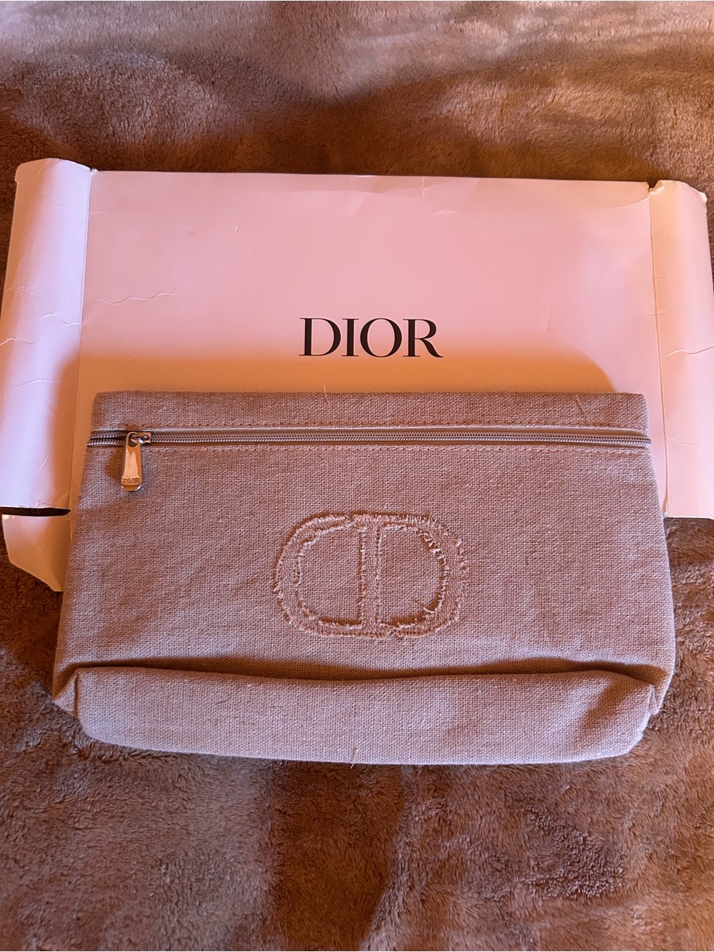 Dior Beige Cosmetic bag